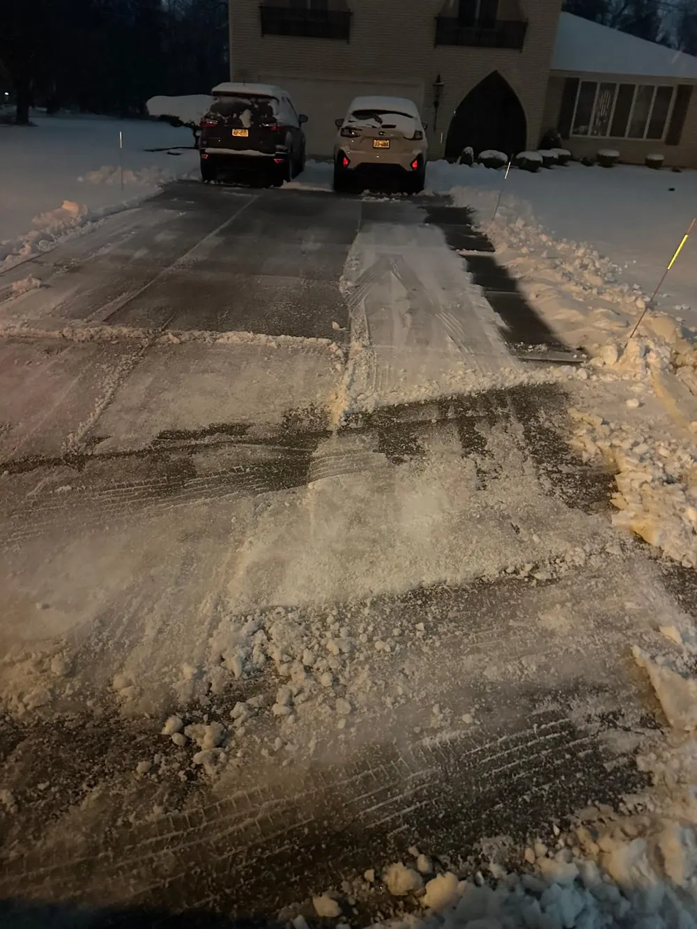 Driveway cleared to bare pavement, ready to go in Buffalo, NY